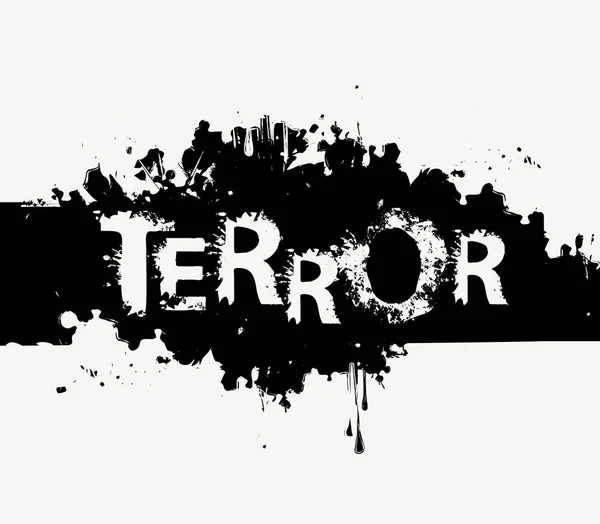 Lettrage Terror Avec Des Lettres Effrayantes Dans Style Grunge Illustration — Image vectorielle