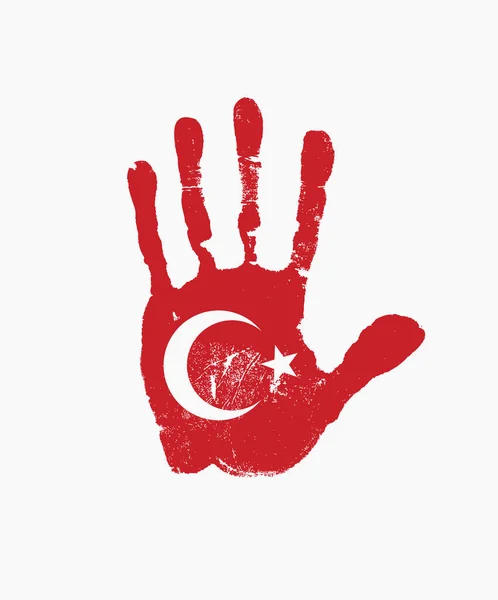 Huella Humana Los Colores Bandera Turca Elemento Creativo Diseño Vectorial — Vector de stock