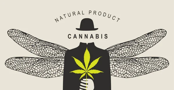 Banner Vectorial Para Legalizar Marihuana Con Palabras Producto Natural Cannabis — Vector de stock