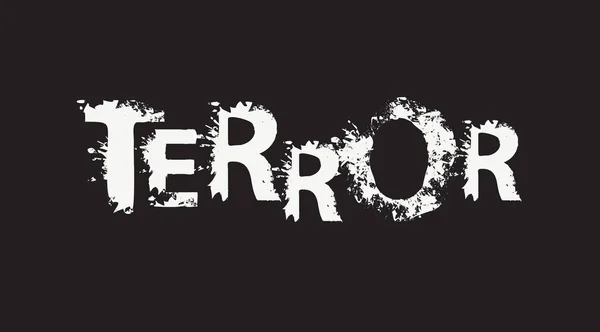 Lettrage Terror Avec Des Lettres Effrayantes Dans Style Grunge Sur — Image vectorielle