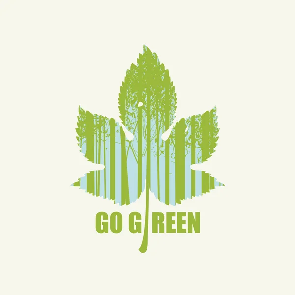 Ilustração Criativa Sobre Tema Proteção Ambiental Com Palavras Green Cartaz —  Vetores de Stock