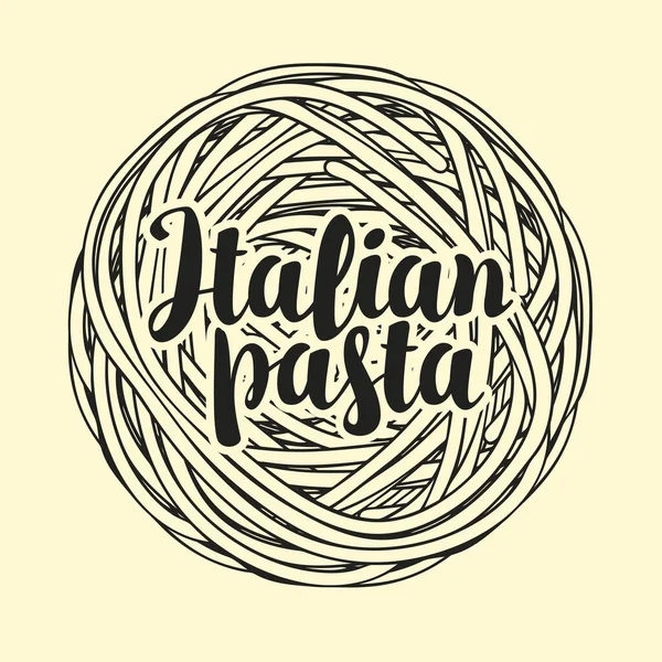 Banner Vectorial Con Letras Caligráficas Pasta Italiana Estilo Retro Ilustración — Archivo Imágenes Vectoriales
