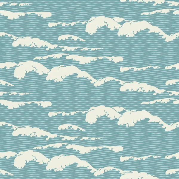 Dalgalı Desenli Soyut Vektör Deseni Deniz Dalgalarının Gökyüzündeki Bulutların Taklidi — Stok Vektör