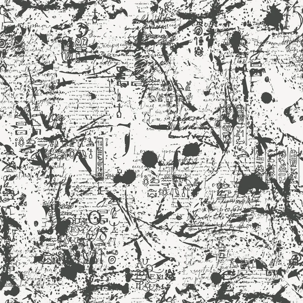 Абстрактный Бесшовный Рисунок Фрагментами Неразборчивого Рукописного Печатного Текста Замаранного Черной — стоковый вектор