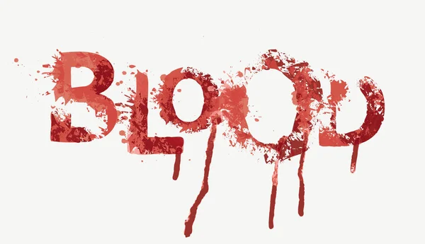 Blood Litery Przerażające Kapiące Krwawe Litery Jasnym Tle Ilustracja Wektorowa — Wektor stockowy
