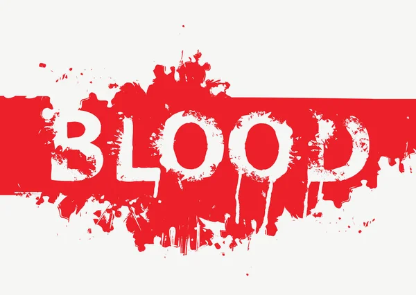 Vektorbanner Mit Der Aufschrift Blood Auf Einem Abstrakten Blutbefleckten Rot — Stockvektor