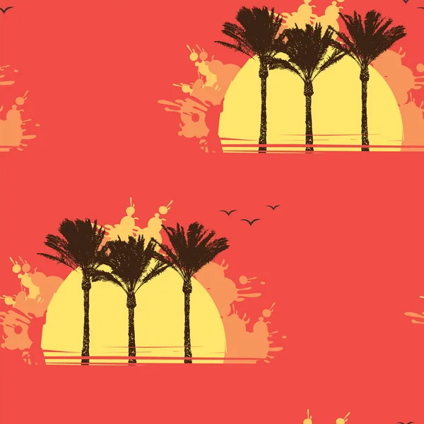 Patrón Tropical Sin Fisuras Tema Las Vacaciones Verano Mar Papel — Vector de stock