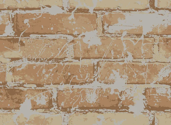 Безшовний Візерунок Старою Коричневою Цегляною Стіною Векторна Текстура Стилі Гранж — стоковий вектор