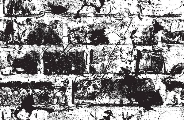 Abstraktní Bezešvý Vzor Černobílou Cihlovou Zdí Grunge Stylu Opakující Pozadí — Stockový vektor