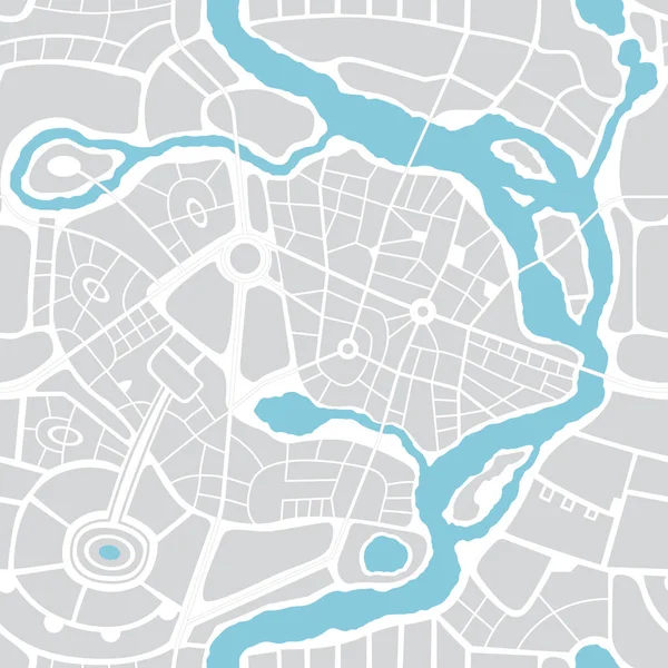 Padrão Sem Costura Forma Mapa Cidade Abstrata Repetindo Ilustração Plana — Vetor de Stock