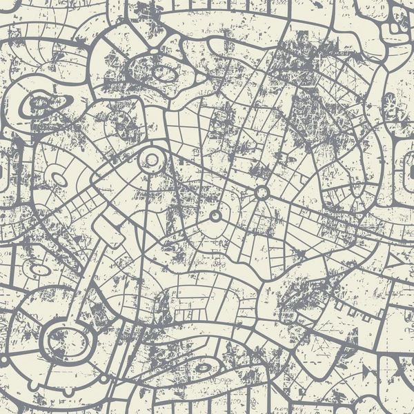 Padrão Sem Emenda Abstrato Semelhante Mapa Estradas Uma Cidade Grande — Vetor de Stock