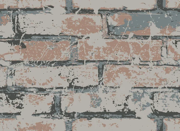 Абстрактний Безшовний Візерунок Старою Коричневою Цегляною Стіною Стилі Гранж Векторна — стоковий вектор