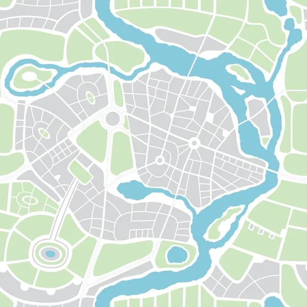 Бесшовный Рисунок Виде Абстрактной Карты Города Вектор Повторяет Плоскую Иллюстрацию — стоковый вектор