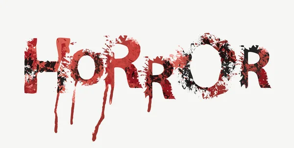 Horror Schriftzug Mit Blutigen Gruseligen Buchstaben Auf Hellem Hintergrund Vektorillustration — Stockvektor
