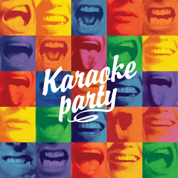 Cartel Música Vectorial Para Fiesta Karaoke Ilustración Creativa Con Una — Vector de stock