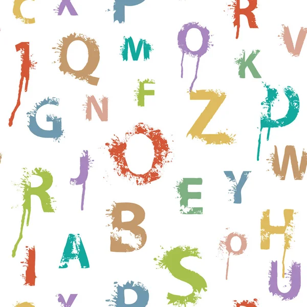 색채가 페인트 알파벳 글자가 매끄럽지 무늬와 가벼운 것이다 배경에 문자가 — 스톡 벡터
