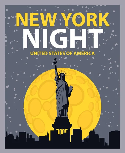 De nacht van New York — Stockvector