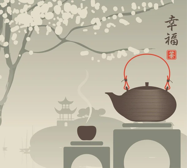 Kínai tea — Stock Vector