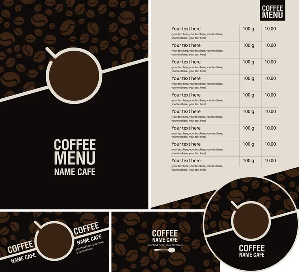 Menu café — Vetor de Stock