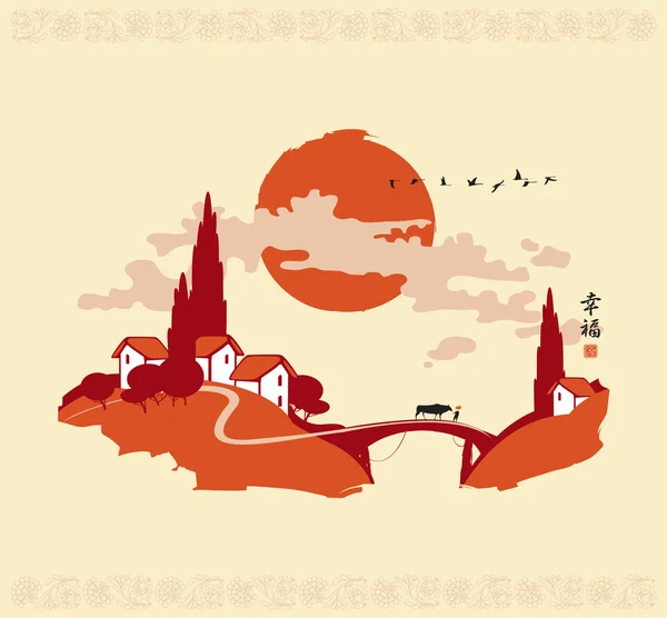 Пейзаж Китая — стоковый вектор