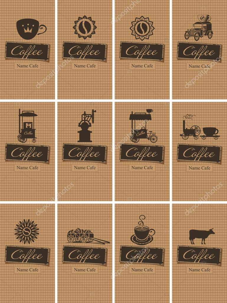 Set of vintage cards on coffee