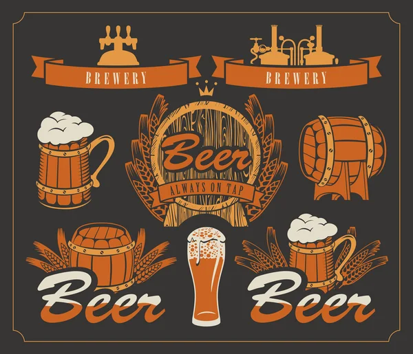 Beer Set — Stock Vector