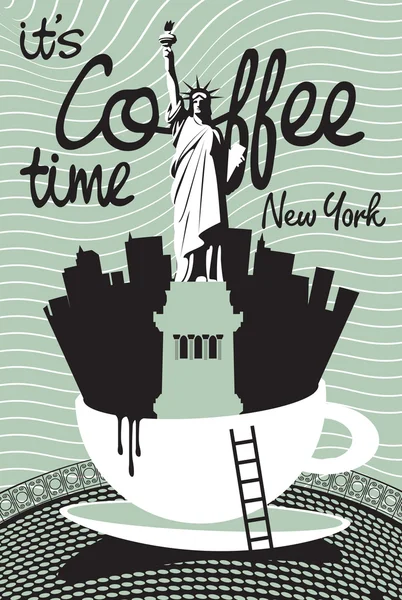 Koffie new york — Stockvector