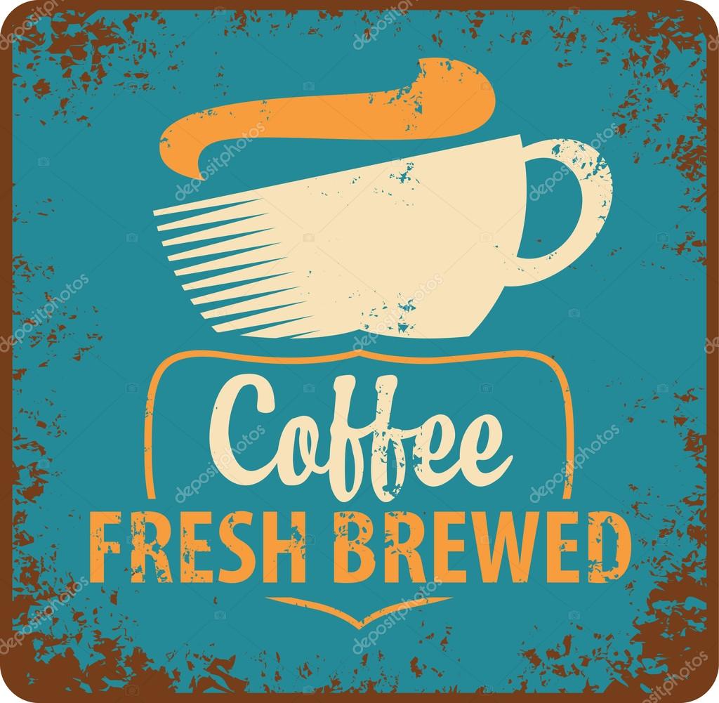 Banner with coffee cup in retro style