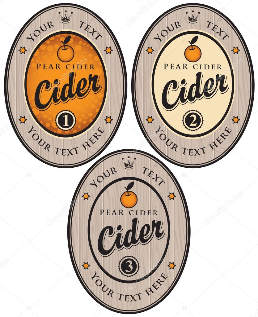 Set of labels for different types of cider