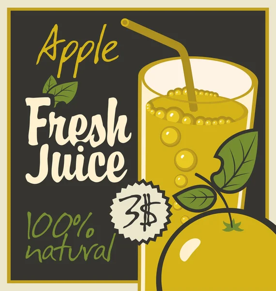 Juice apple — Stock Vector