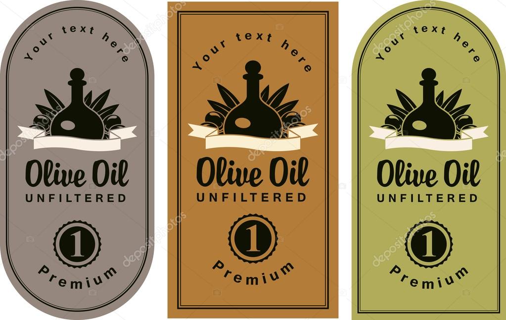 Set of labels for olive oils