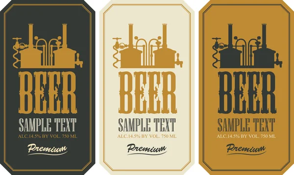 Set de etiquetas de cerveza — Archivo Imágenes Vectoriales