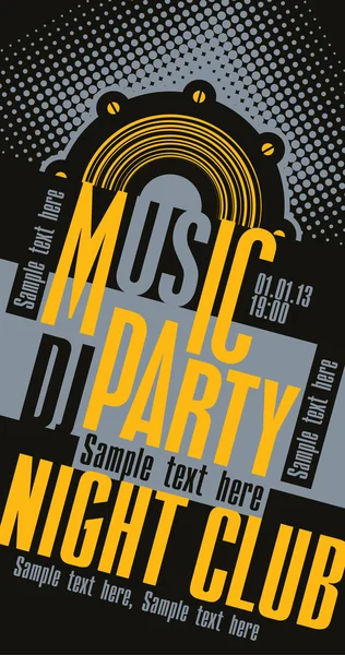 DJ music party — Stock Vector