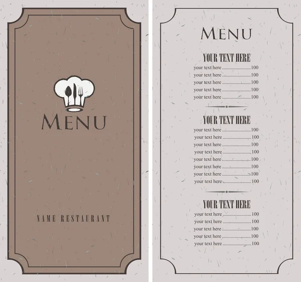 Menu pour un café — Image vectorielle