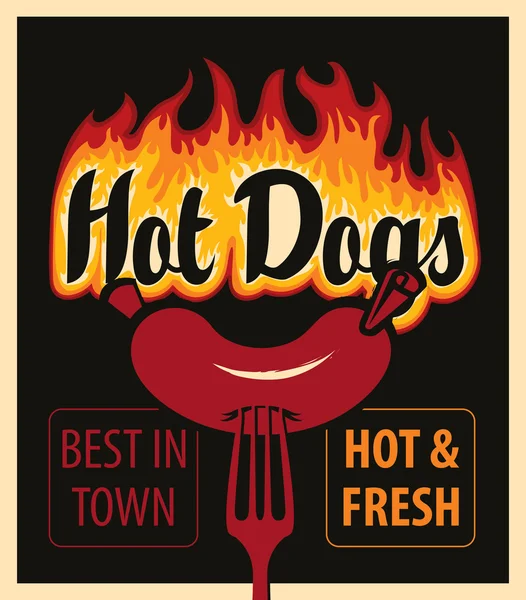 Hot dog w stylu retro — Wektor stockowy