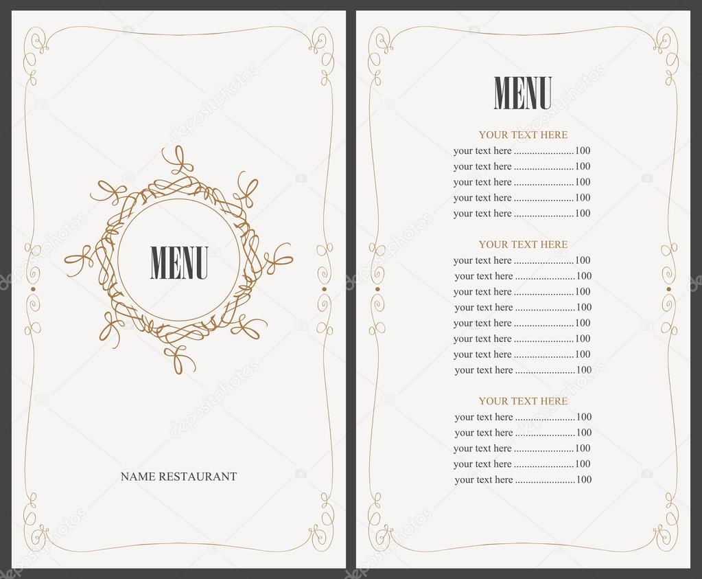 menu in retro style