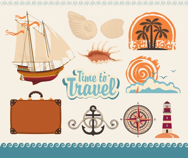 Sea and tourism — Stock Vector