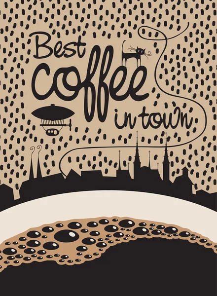 Bester Kaffee in der Stadt — Stockvektor