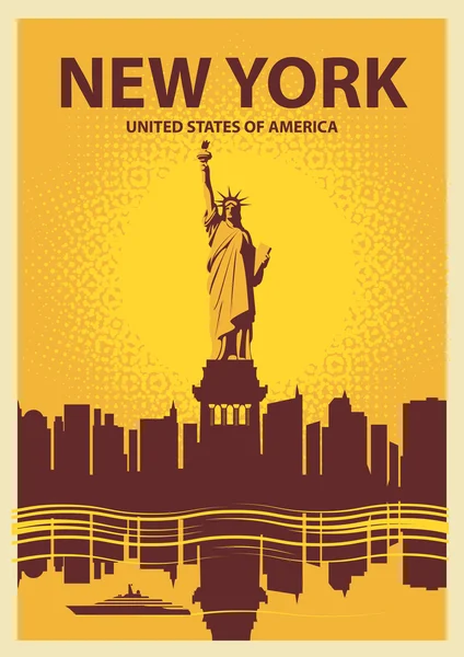 Özgürlük heykeli New York arka plan üzerinde