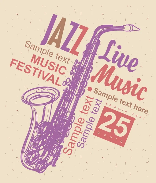Poster per il festival jazz — Vettoriale Stock