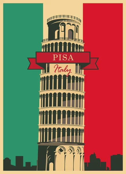 Krzywa wieża w Pizie — Wektor stockowy