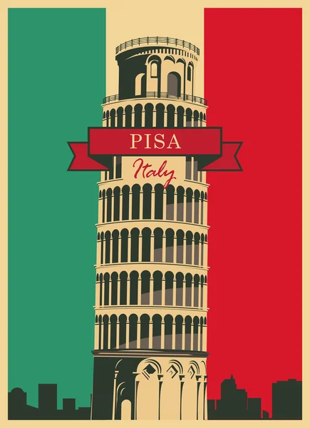 Torre inclinada de pisa — Vector de stock