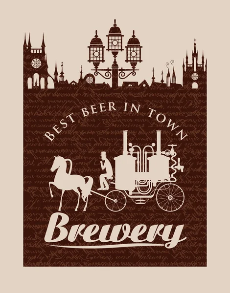 Banner vintage para a cervejaria — Vetor de Stock