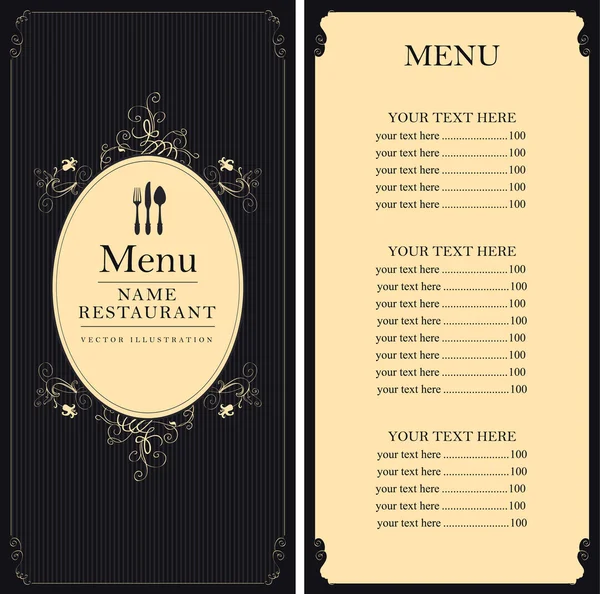 Menu voor het restaurant — Stockvector