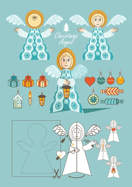 Kerst Angel Speelgoed — Stockvector