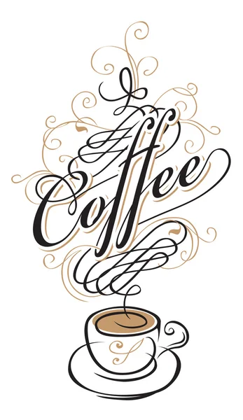 Tasse de café baroque — Image vectorielle