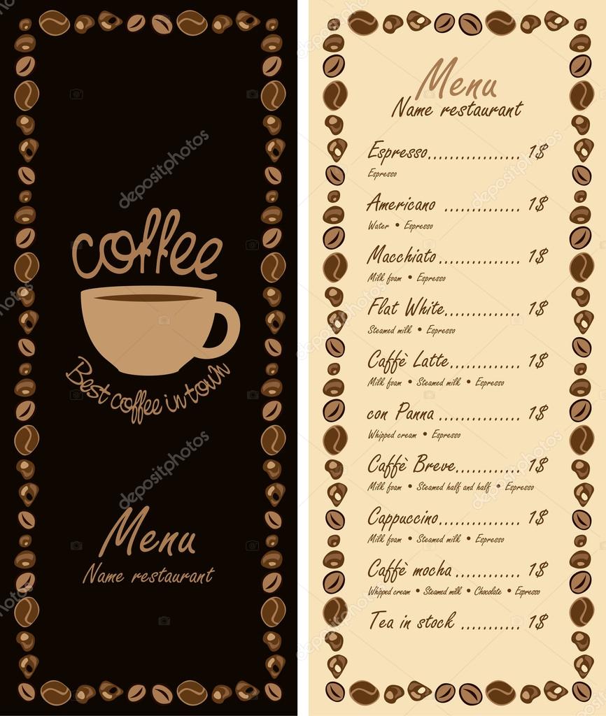 Menu With Cup Of Coffee Stock Vector C Paseven Menu With Cup Of Coffee Stock Vector C Paseven