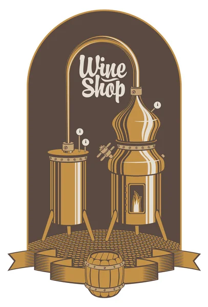 Bannière pour magasin de vin — Image vectorielle