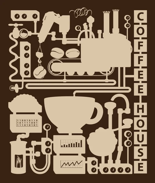 Vintage coffee house — Stock Vector