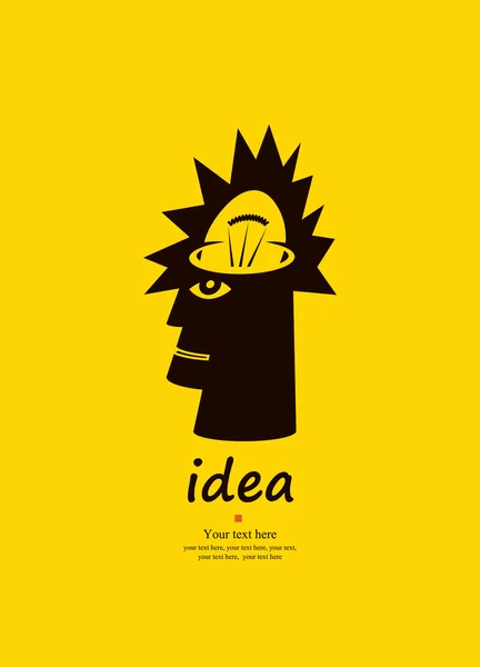 Cabeza humana con la idea — Vector de stock